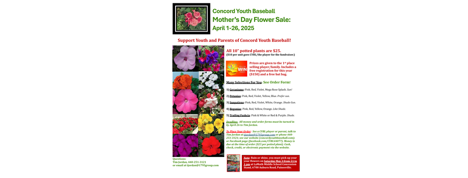 Mothers Day Flower Sale!