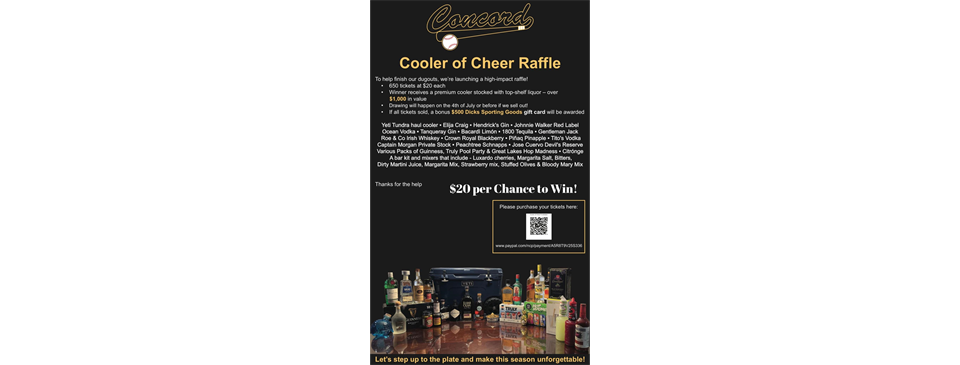 Cooler of Cheer Raffle - $20 Tickets